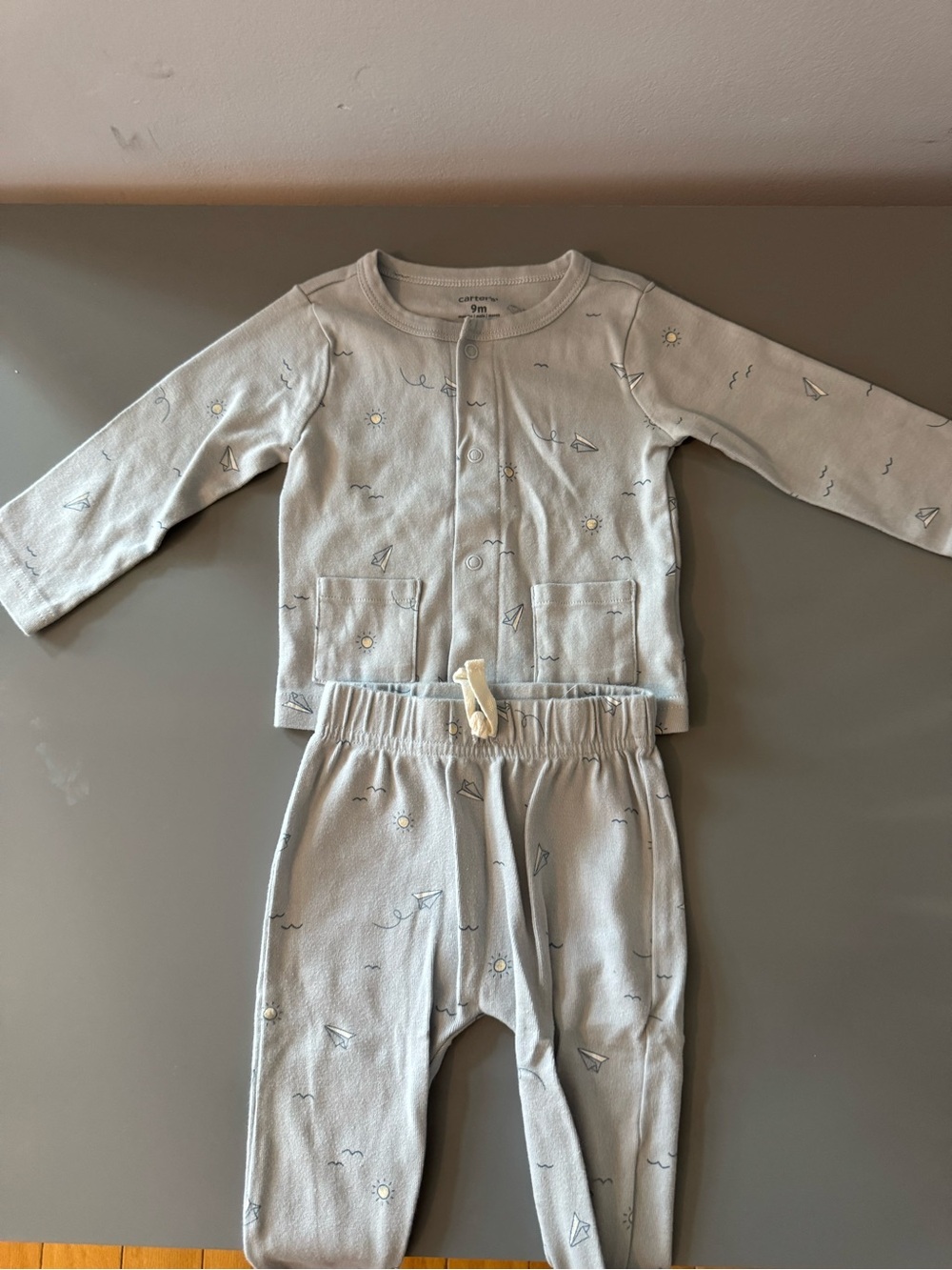 Carter's Light Gray Baby Boy Set